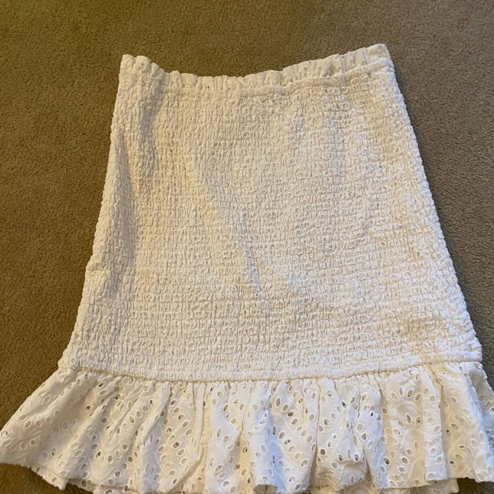 White mini skirt